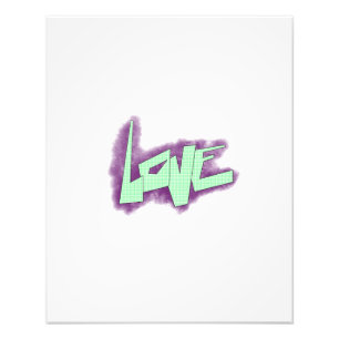 Foto grafite de amor roxo verde menta tipografia pontos