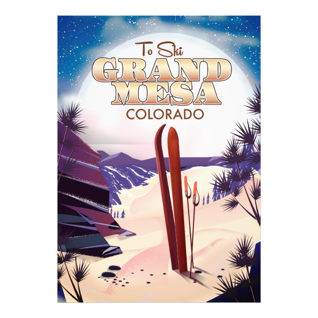 Foto grand mesa, pôster de esqui do Colorado. (Frente)