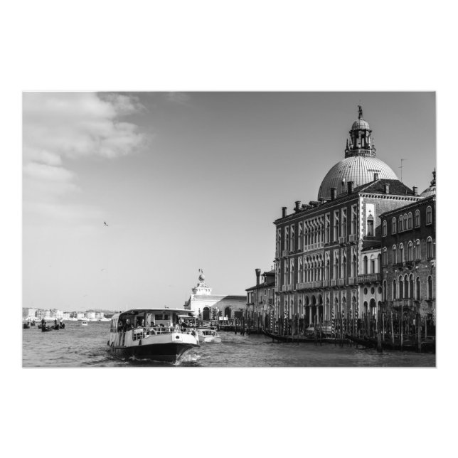 Foto Grande Canal em Veneza, a preto e branco (Frente)