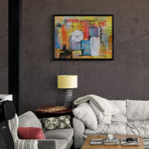 Grande Pintura Abstrata em Acrílico