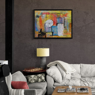 Foto Grande Pintura Abstrata em Acrílico