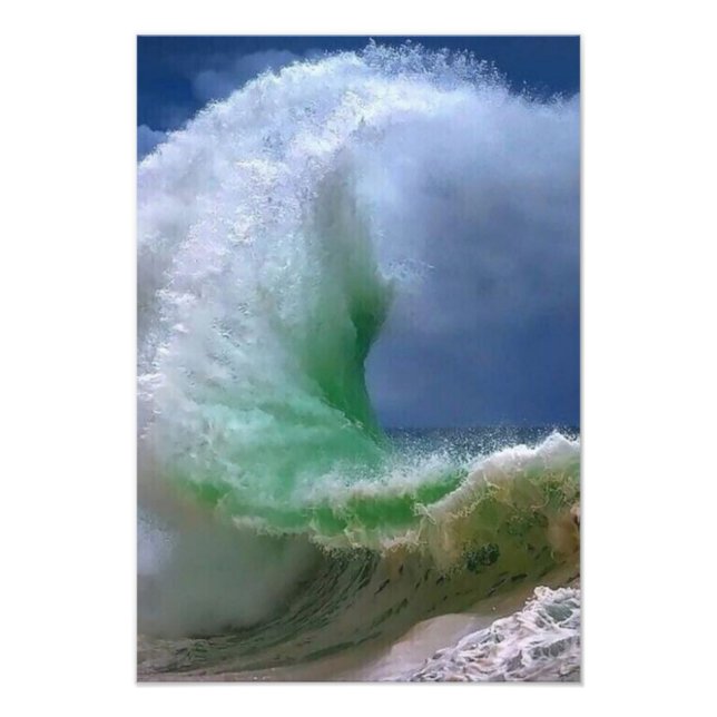 Foto grandes ondas de oceano azul (Frente)
