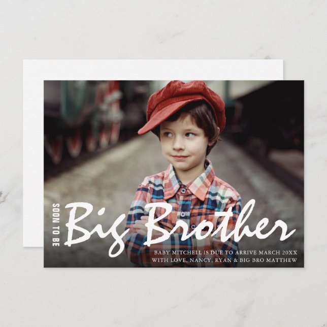 Foto Gravidez Big Brother Anúncio moderno (Frente/Verso)