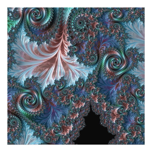 Foto Groovy Colorful Boho Hippie Mandelbrot Fractal Art (Frente)