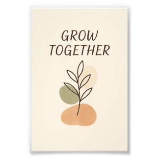 Foto Grow Together Minimalist Botanical Poster