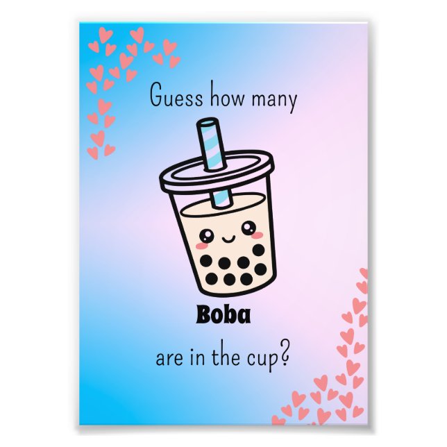 Foto Guess How Many Boba Are in the Cup?  Gender Reveal (Frente)