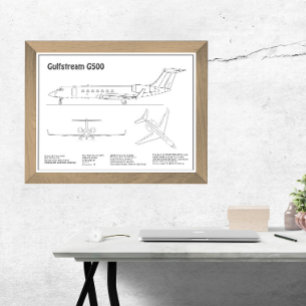 Foto Gulfstream G500 - Planos Blueprint de avião BD