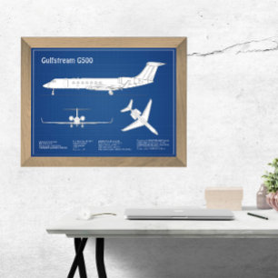 Foto Gulfstream G500 - Planos de Impressão Blueprint de