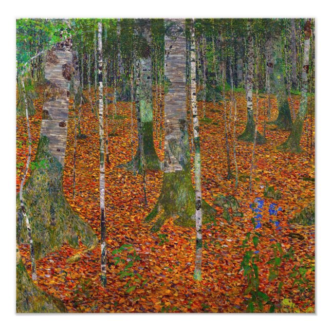 Foto Gustav Klimt - Floresta de Bétulas (Frente)