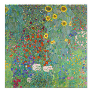 Foto Gustav Klimt - Jardim Rural com Girassóis