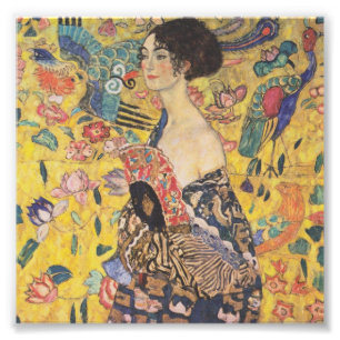 Foto Gustav Klimt Lady com Impressão de ventilador