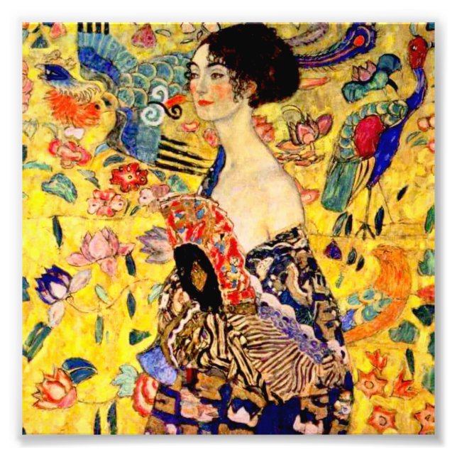 Foto Gustav Klimt Lady com ventilador (Frente)