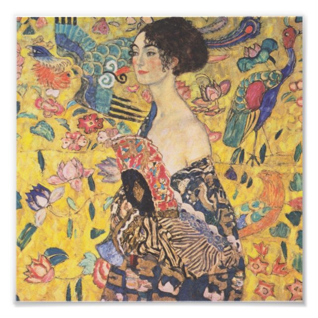 Foto Gustav Klimt - Mulher com leque (Frente)