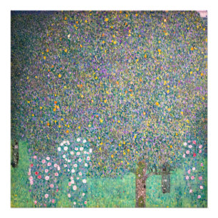 Foto Gustav Klimt - Rosebushes debaixo das Árvores