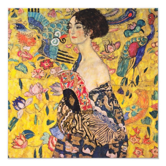 Foto Gustav Klimt - Senhora com Leque (Frente)