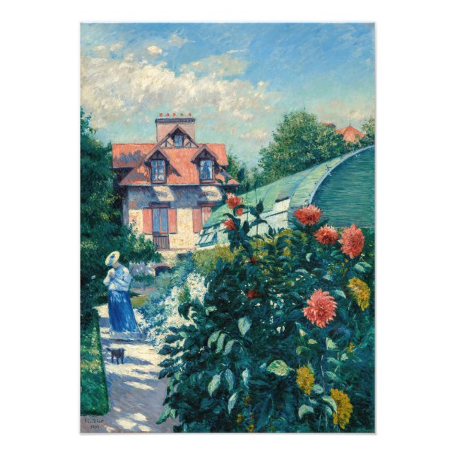 Foto Gustave Caillebotte - Dálhias, Jardim (Frente)