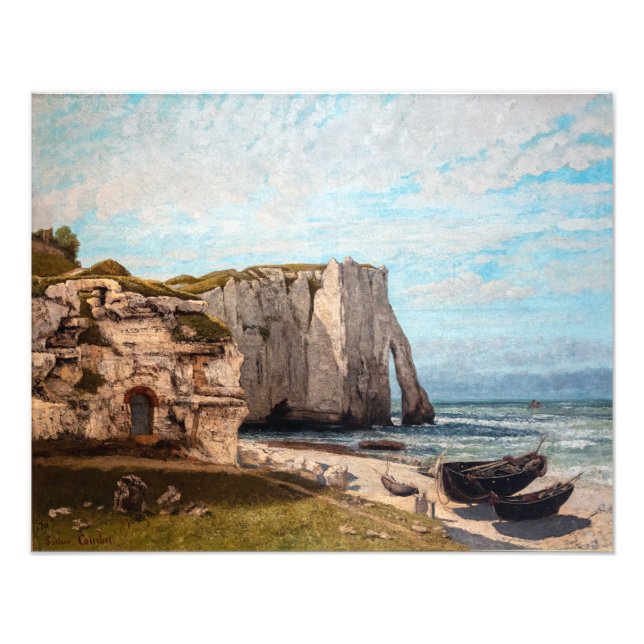 Foto Gustave Courbet - Cliff no Etretat após a tempesta (Frente)