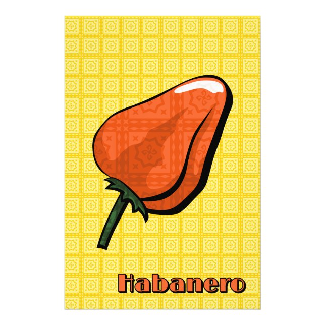 Foto Habanero Chili Pepper Art Impressão (Frente)