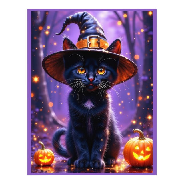 Foto Halloween Black Witchy Cat (Frente)
