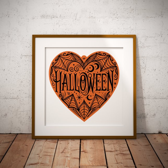 Foto Halloween Heart, Orange Heart Shape, Holiday (Criador carregado)