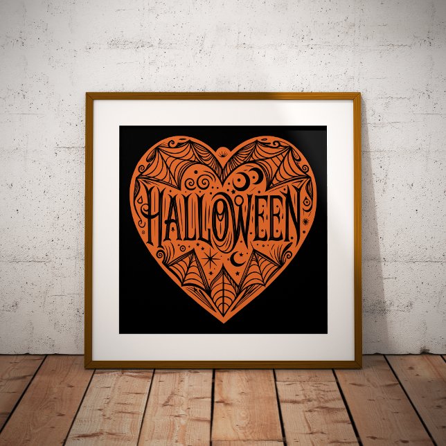 Foto Halloween Heart, Orange Heart Shape, Holiday (Criador carregado)
