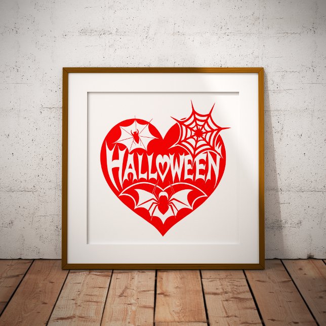 Foto Halloween Heart, Red Heart Shape, Spider Web (Criador carregado)
