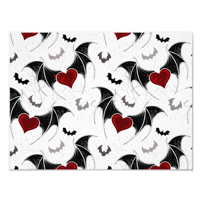 Foto Halloween heart with black bat wings (Frente)
