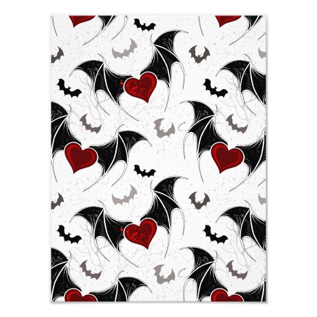 Foto Halloween heart with black bat wings (Frente)