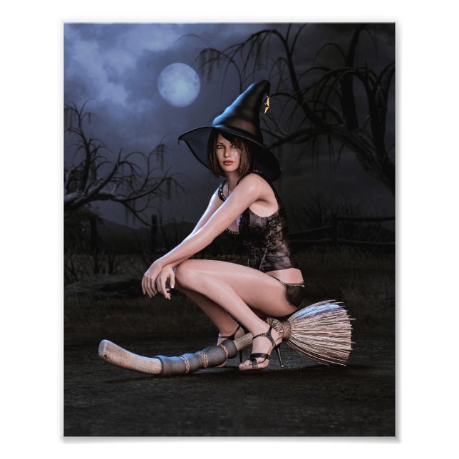 Foto Halloween Pinup Girl in Moonlight (Frente)