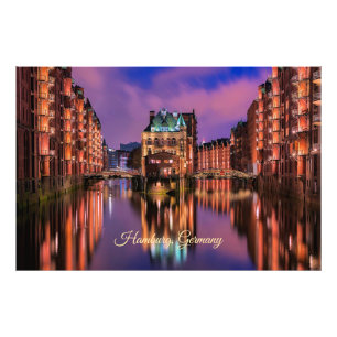 Foto Hamburgo, Alemanha à noite