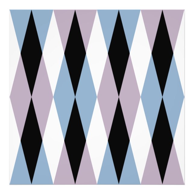 Foto Harlequin Diamond Patterno - Blue and Dusty Lilac (Frente)