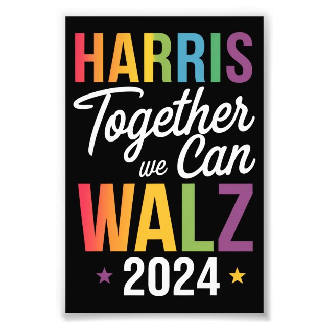 Foto Harris Walz 2024 Kamala Juntos Podemos LGBT (Frente)
