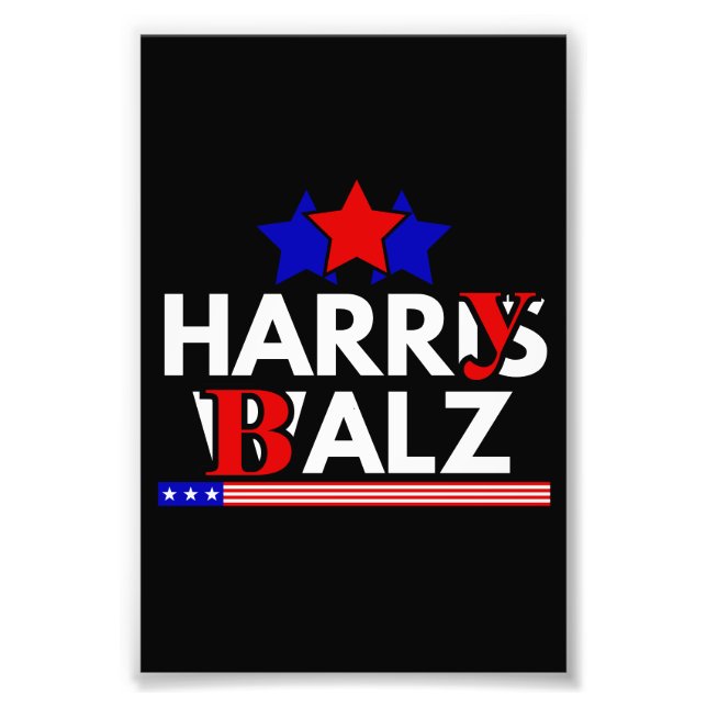 Foto Harris Walz 24 Harry Balz 2024 Meme Democratic (Frente)