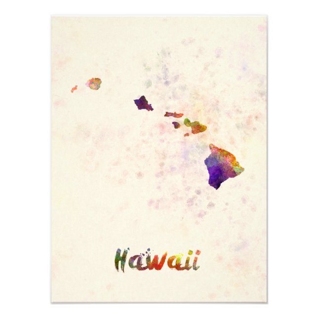 Foto Hawaii US state in watercolor (Frente)