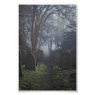 Foto Haworth Churchyard na Impressão 4x6 de Mist