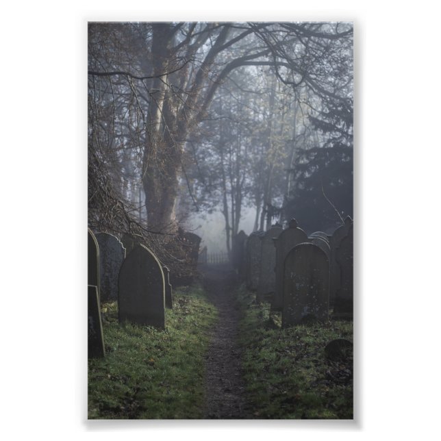 Foto Haworth Churchyard na Impressão 4x6 de Mist (Frente)