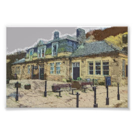 Foto Hebden Bridge Railway Station Yorkshire Artwork