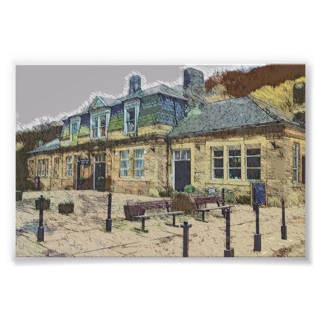 Foto Hebden Bridge Railway Station Yorkshire Artwork (Frente)