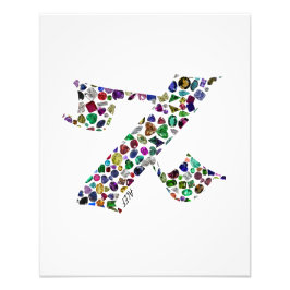 Foto Hebraico - Letra ALEF feita com Gemstones