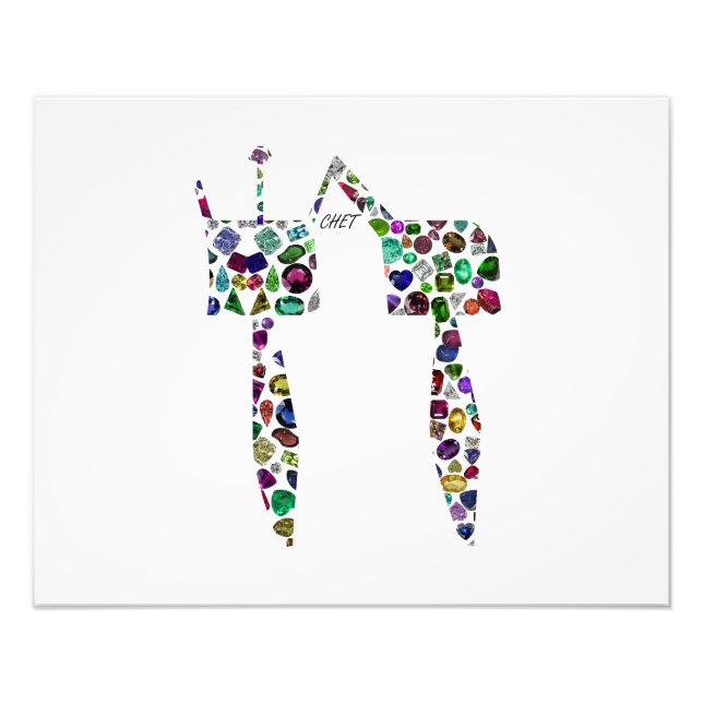 Foto Hebraico - Letra 'CHET' feita com Ouros e Gemas (Frente)