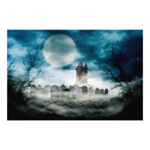 Foto Helloween Scene. Casa assombrada no cemitério.