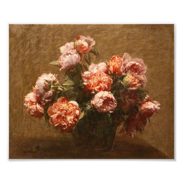 Foto Henri Fantin-Latour Vase of Peonies Impressão (Frente)