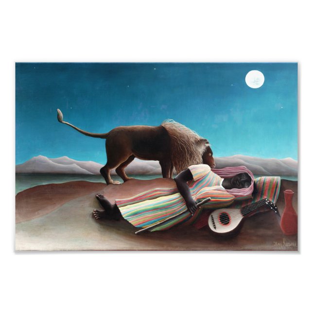 Foto Henri Rousseau, A Vintagem Gypsage Dormindo (Frente)