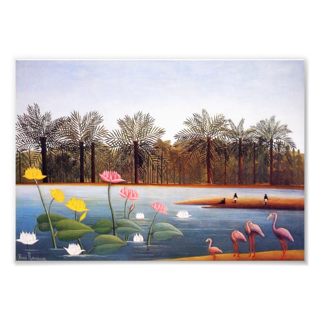 Foto Henri Rousseau Flamingoes Impressão (Frente)