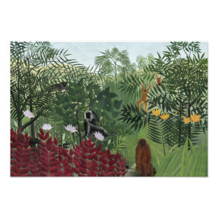Foto Henri Rousseau - Floresta Tropical com Macacos