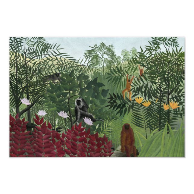 Foto Henri Rousseau - Floresta Tropical com Macacos (Frente)