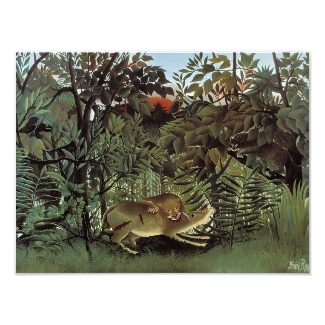 Foto Henri Rousseau - O Ataque Do Leão Faminto (Frente)