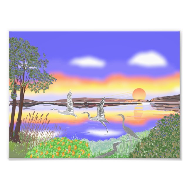 Foto Herões no Sunset, linda cena contemporânea (Frente)