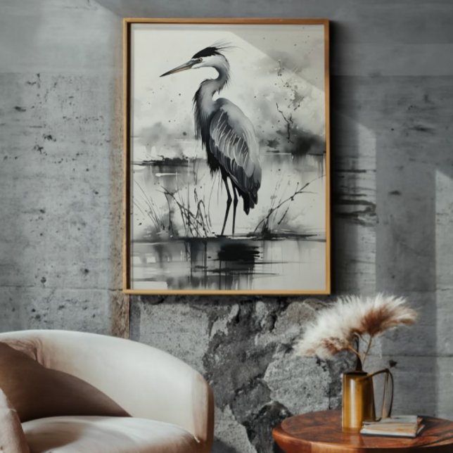 Foto Heron Ink Painting (Criador carregado)