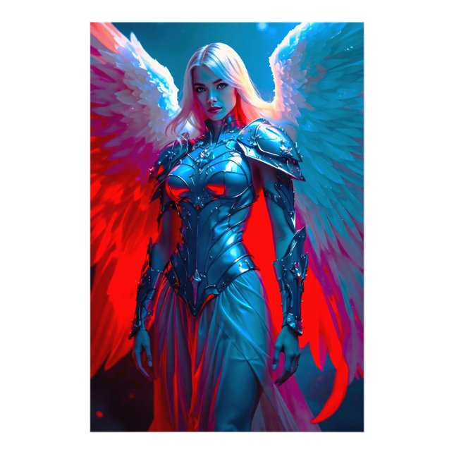 Foto Himmlische Engelsschönheit in silberner Rüstung (Frente)